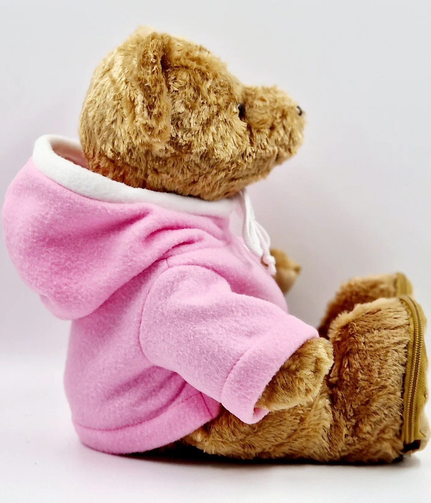 Ours en peluche avec sweat à capuche rose
