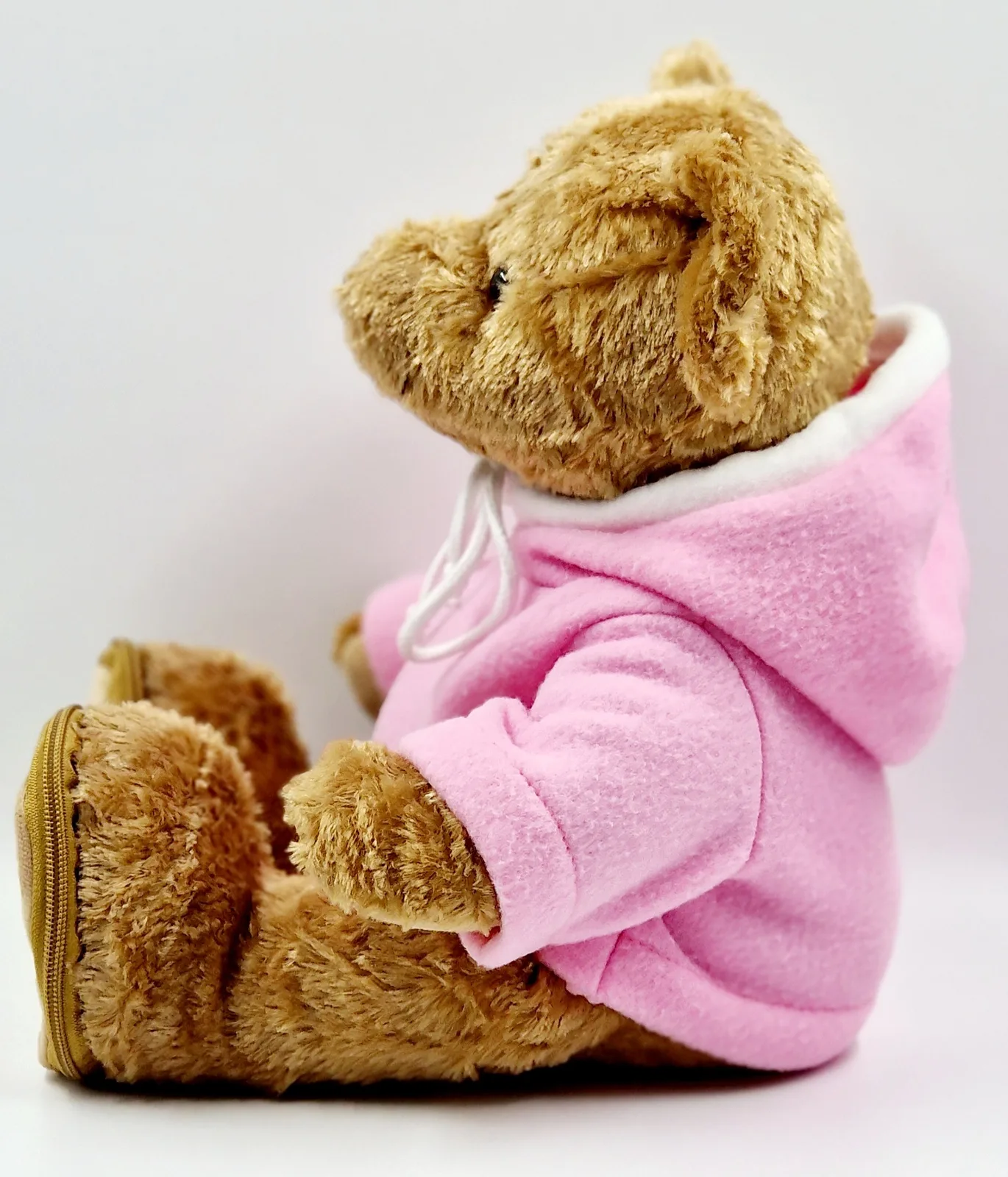 Ours en peluche avec sweat à capuche rose