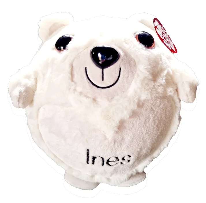 Peluche gonflable blanche avec prénom