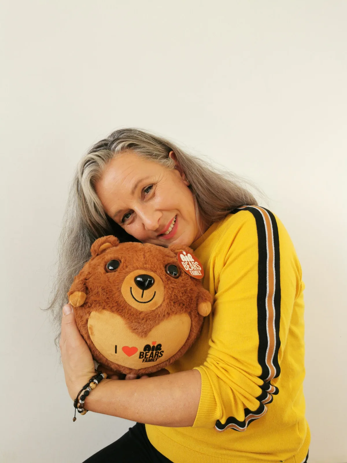 Peluche gonflable brune avec prénom
