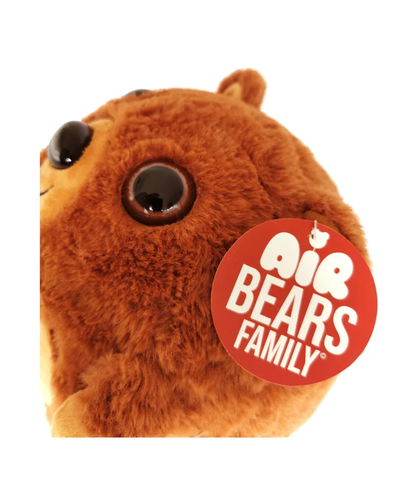 Peluche gonflable brune avec prénom