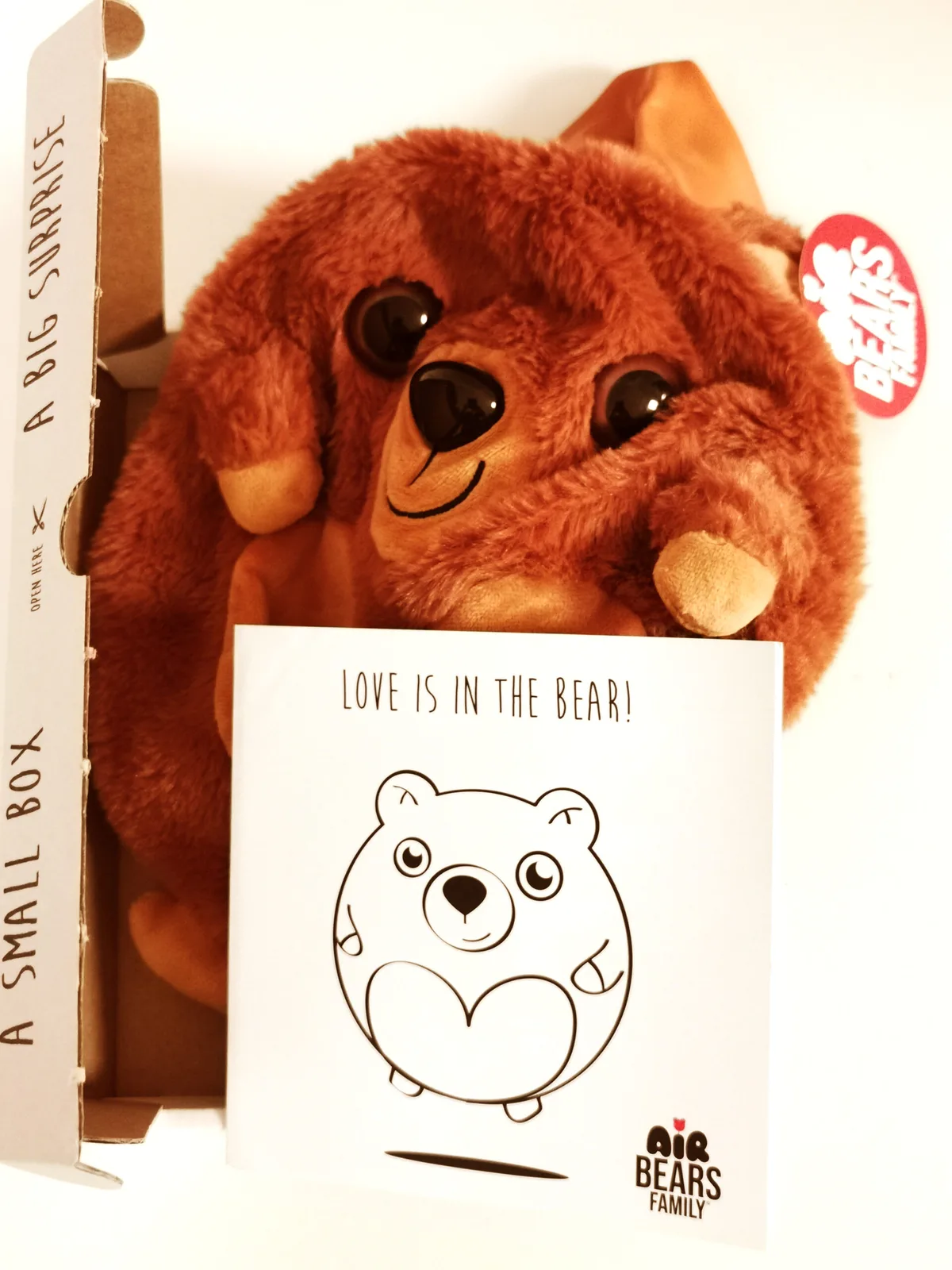 Peluche gonflable brune avec prénom