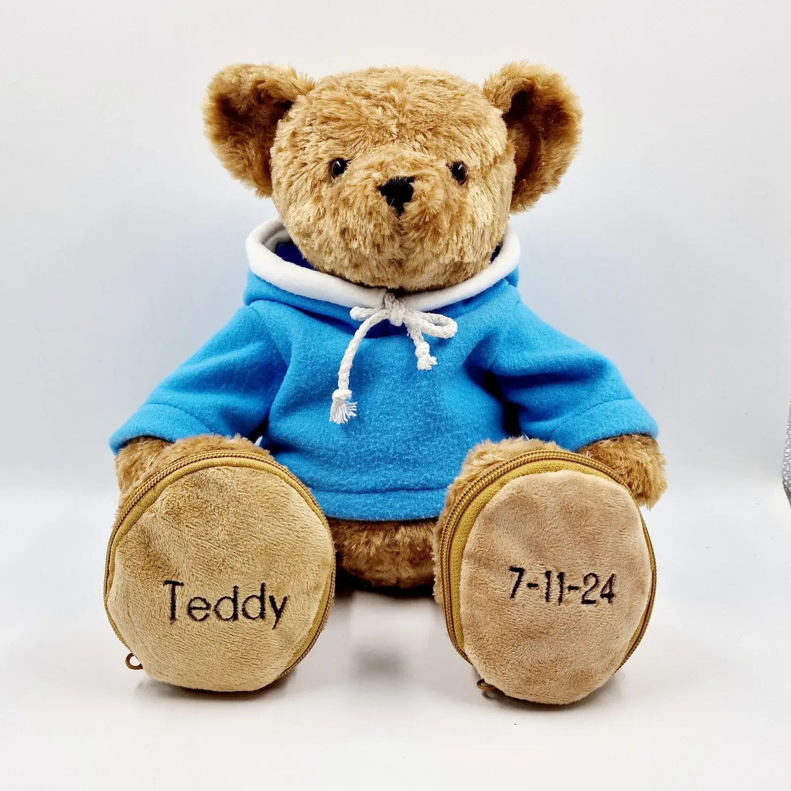 Ours en peluche avec sweat à capuche bleu